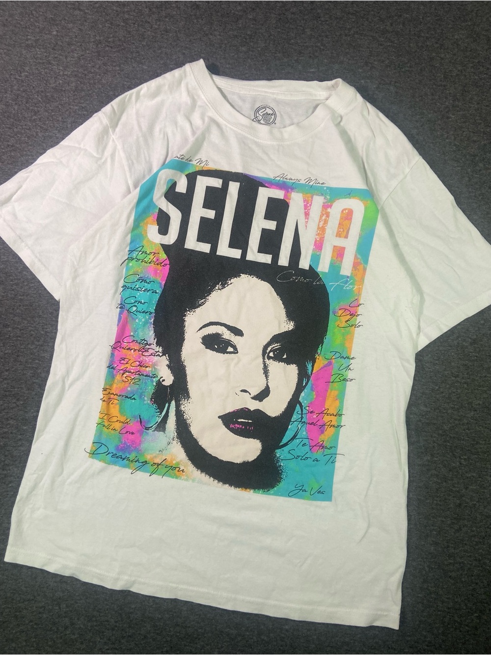Selena Graphic White Tee - Icon Portrait